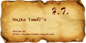 Hajka Tamás névjegykártya